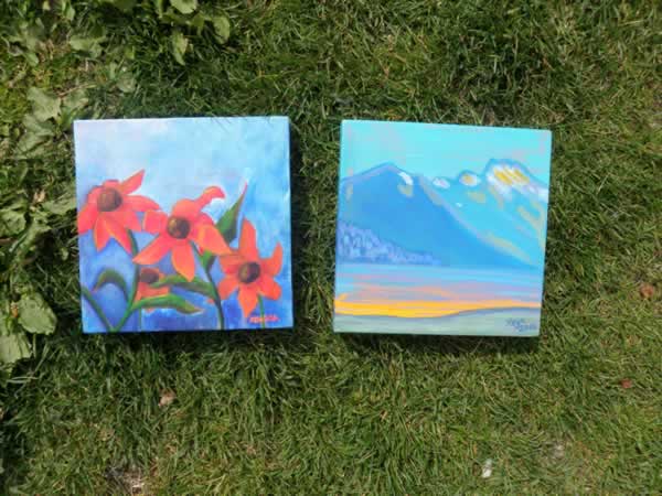 8x8 Acrylic Paintings by Kendra Smith and Keya White 